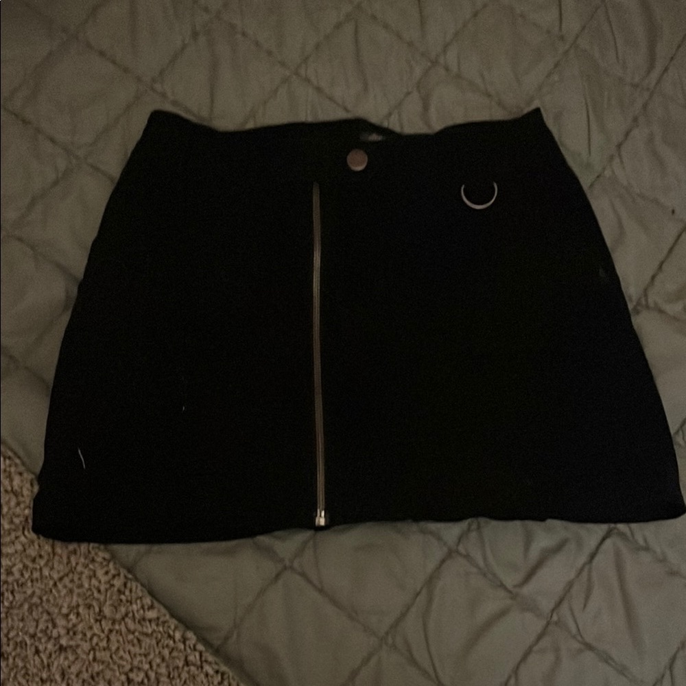 Black Mini Skirt with Zipper Detail